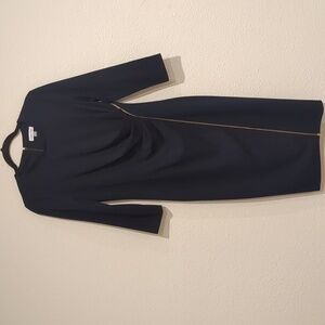 Calvin Klein Navy Blue Front Zipper Sheath Dress Size 8